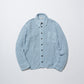 HAND KNITTING MESH SHIRT, STEEL BLUE
