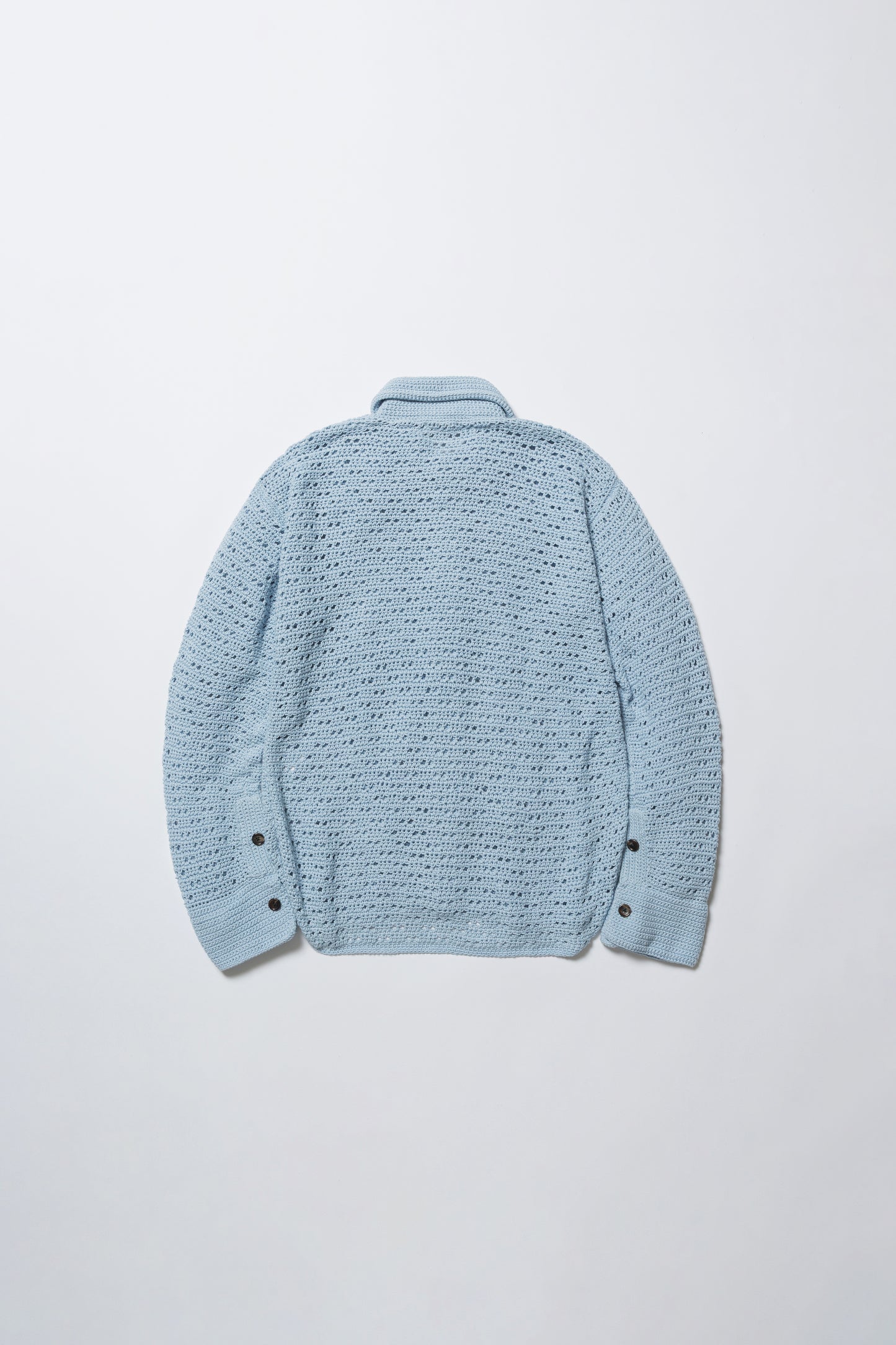 HAND KNITTING MESH SHIRT, STEEL BLUE