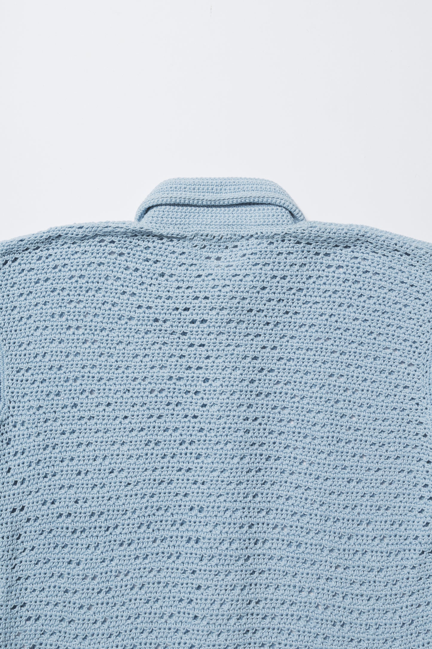 HAND KNITTING MESH SHIRT, STEEL BLUE