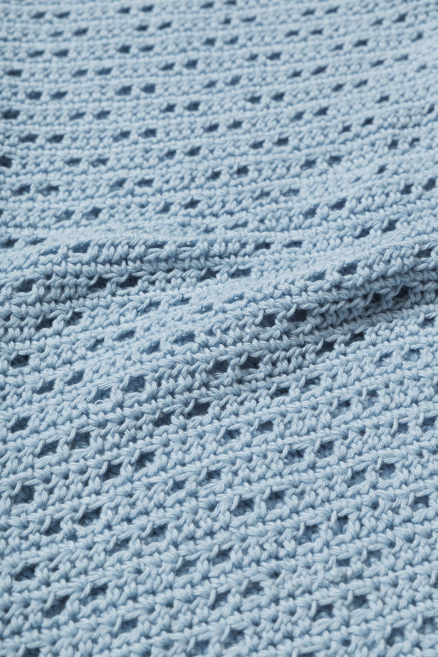 HAND KNITTING MESH SHIRT, STEEL BLUE