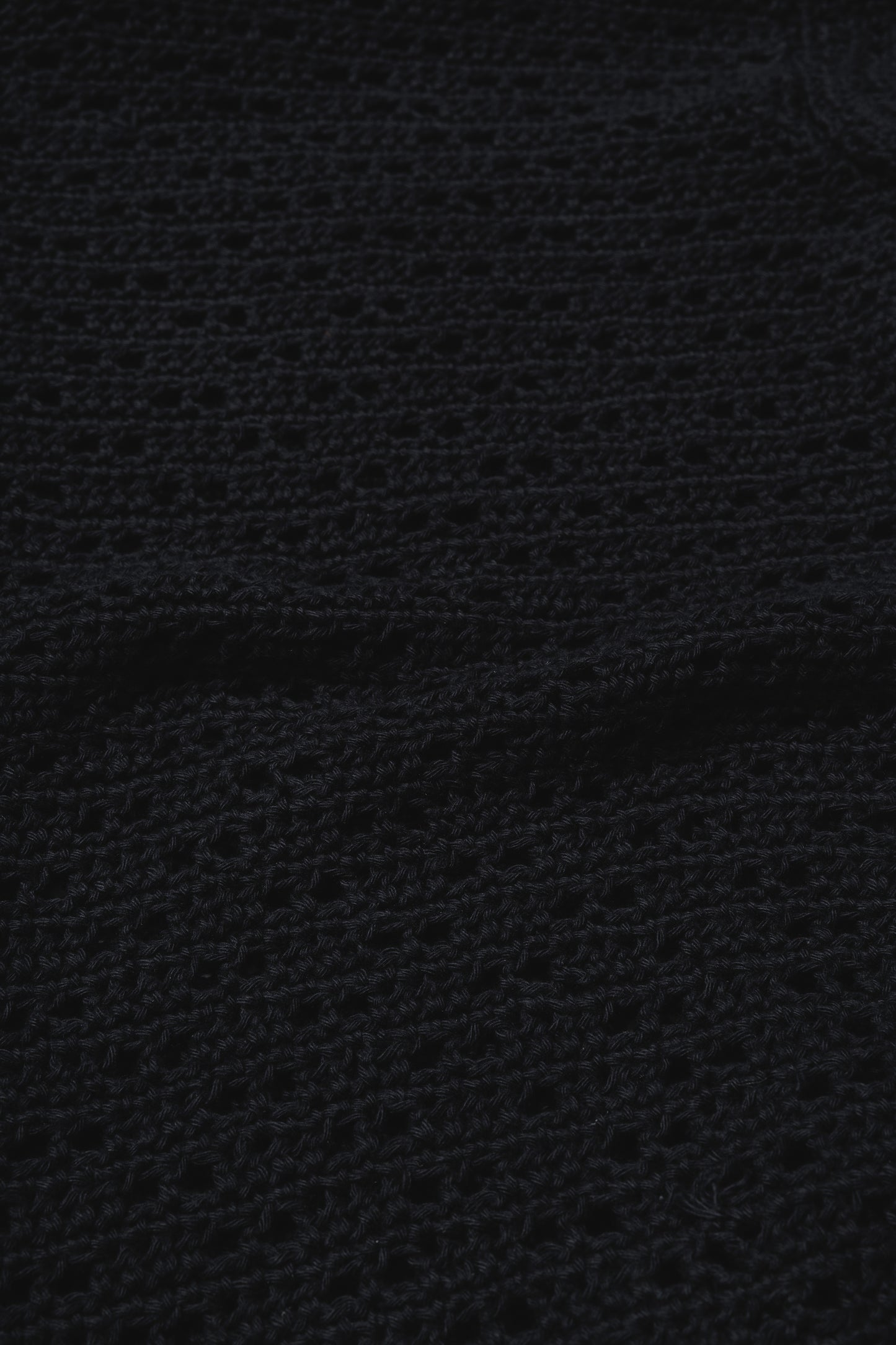 HAND KNITTING MESH SHIRT, BLACK