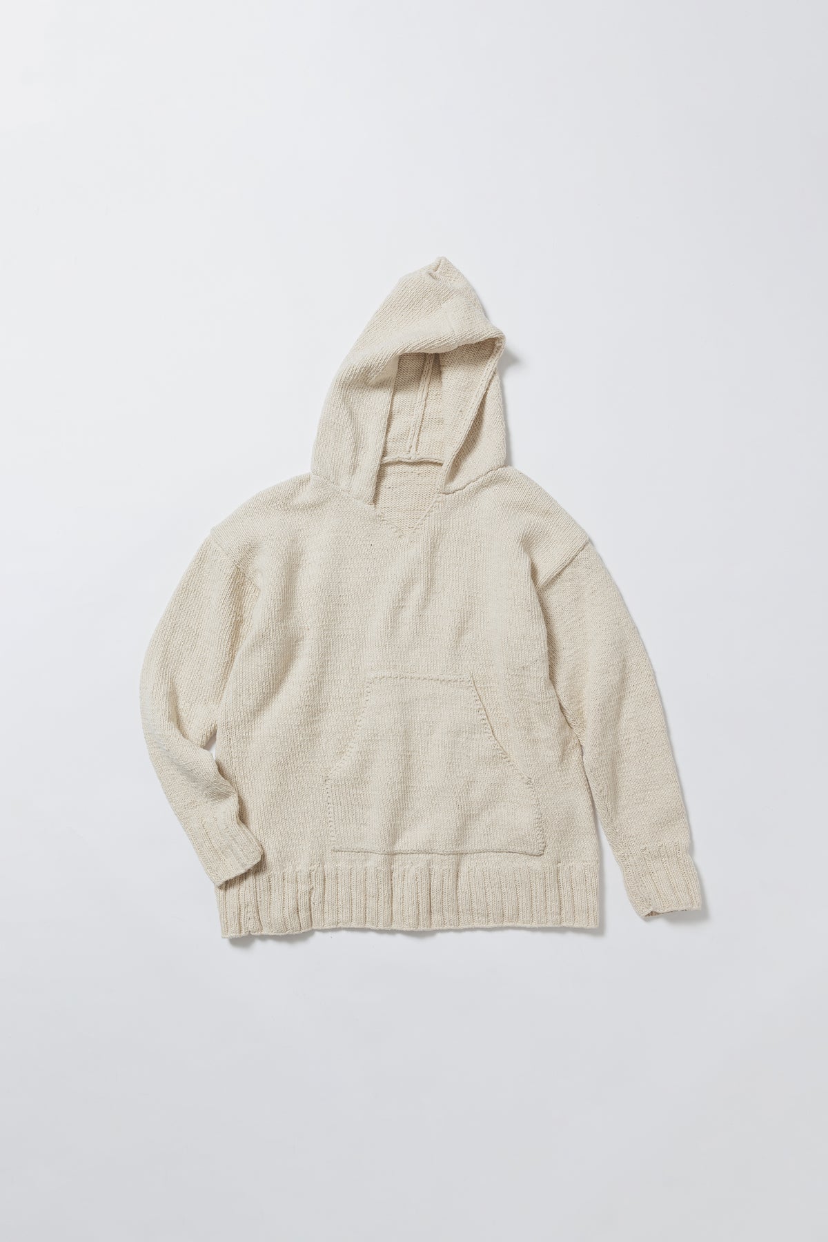 HUNDSPUN KNIT HOODIE, NATURAL