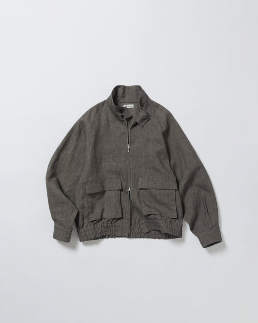 SUMI LINEN N48 BLOUSON, CHARCOAL GRAY