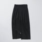 WOOL GABARDINE 3PLEAT WIDE SLACKS, BLACK
