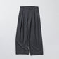 WOOL GABARDINE 3PLEAT WIDE SLACKS, CHARCOAL GRAY