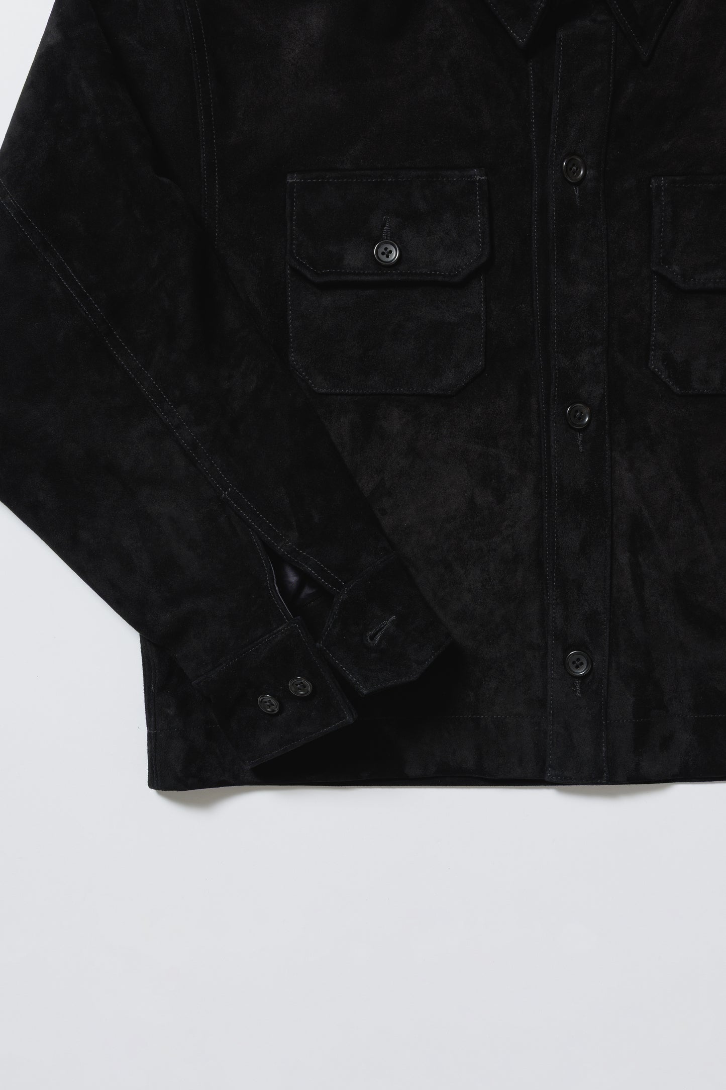 GOAT SUEDE CPO JACKET, BLACK
