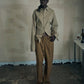 LINEN COTTON RANDAM COLOR HOUNDSTOOTH SHIRT LS, YLW x B.GRAY