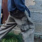 SUMI LINEN WIDE EASY CARGO PANTS, KHAKI