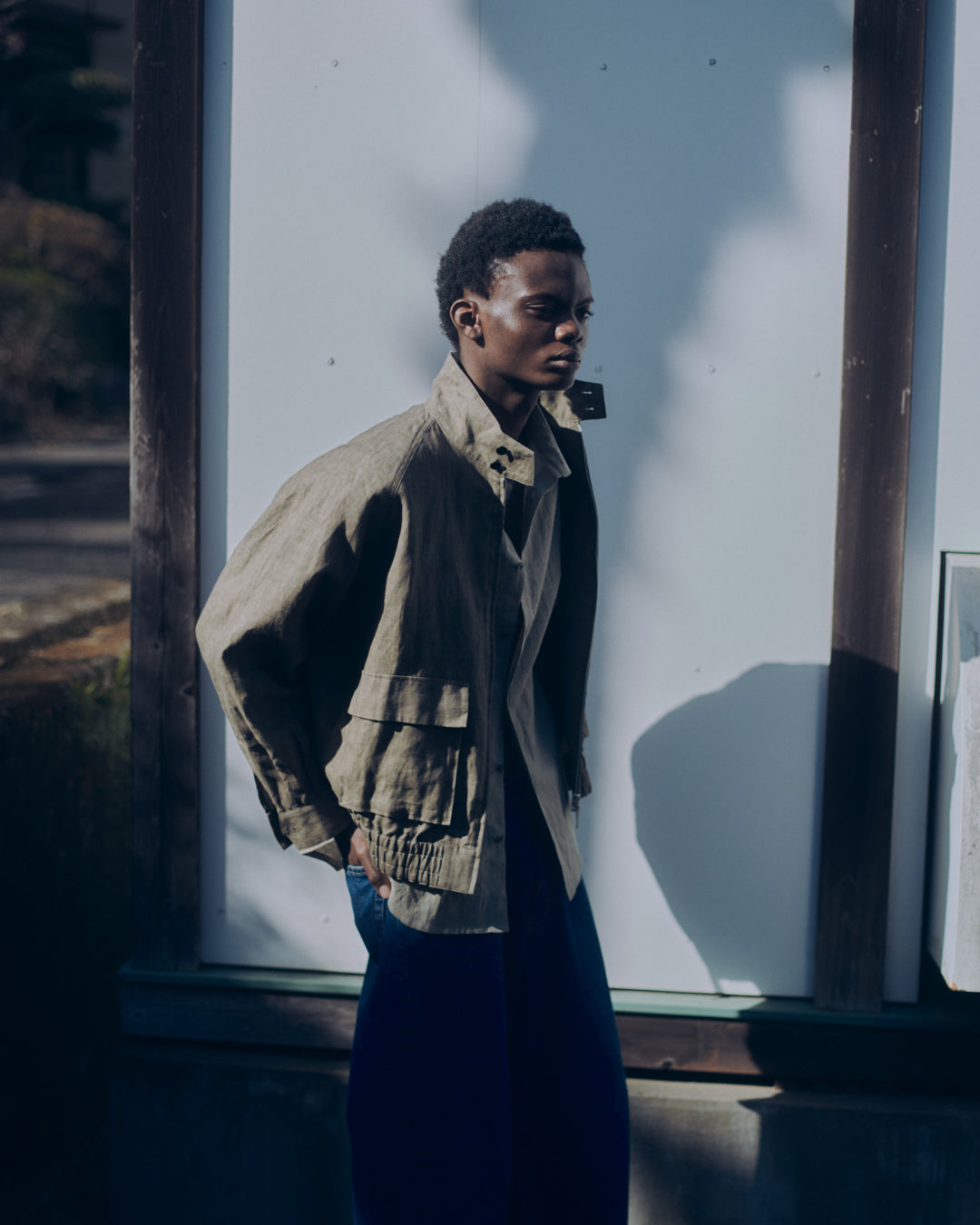 SUMI LINEN N48 BLOUSON, KHAKI