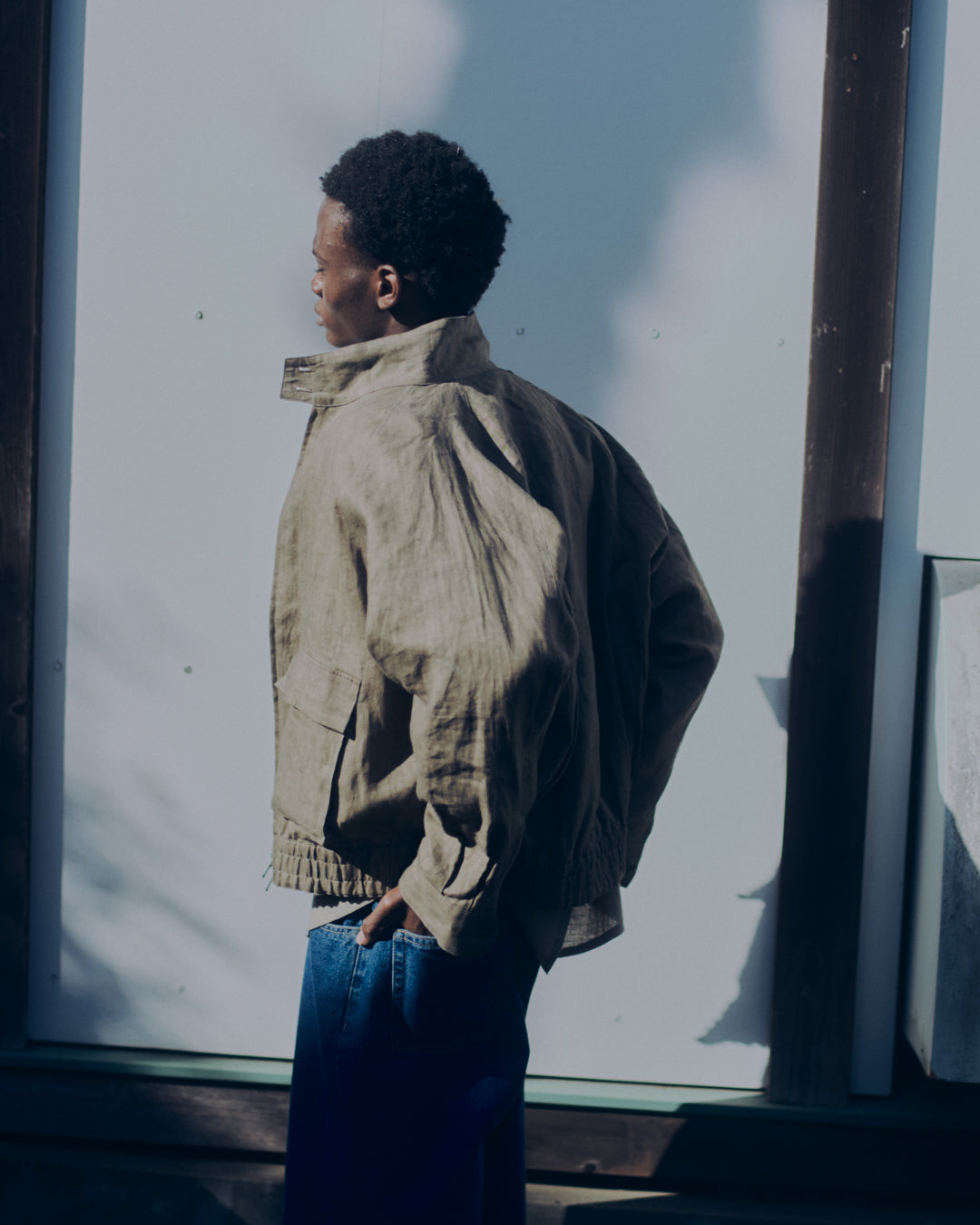 SUMI LINEN N48 BLOUSON, KHAKI