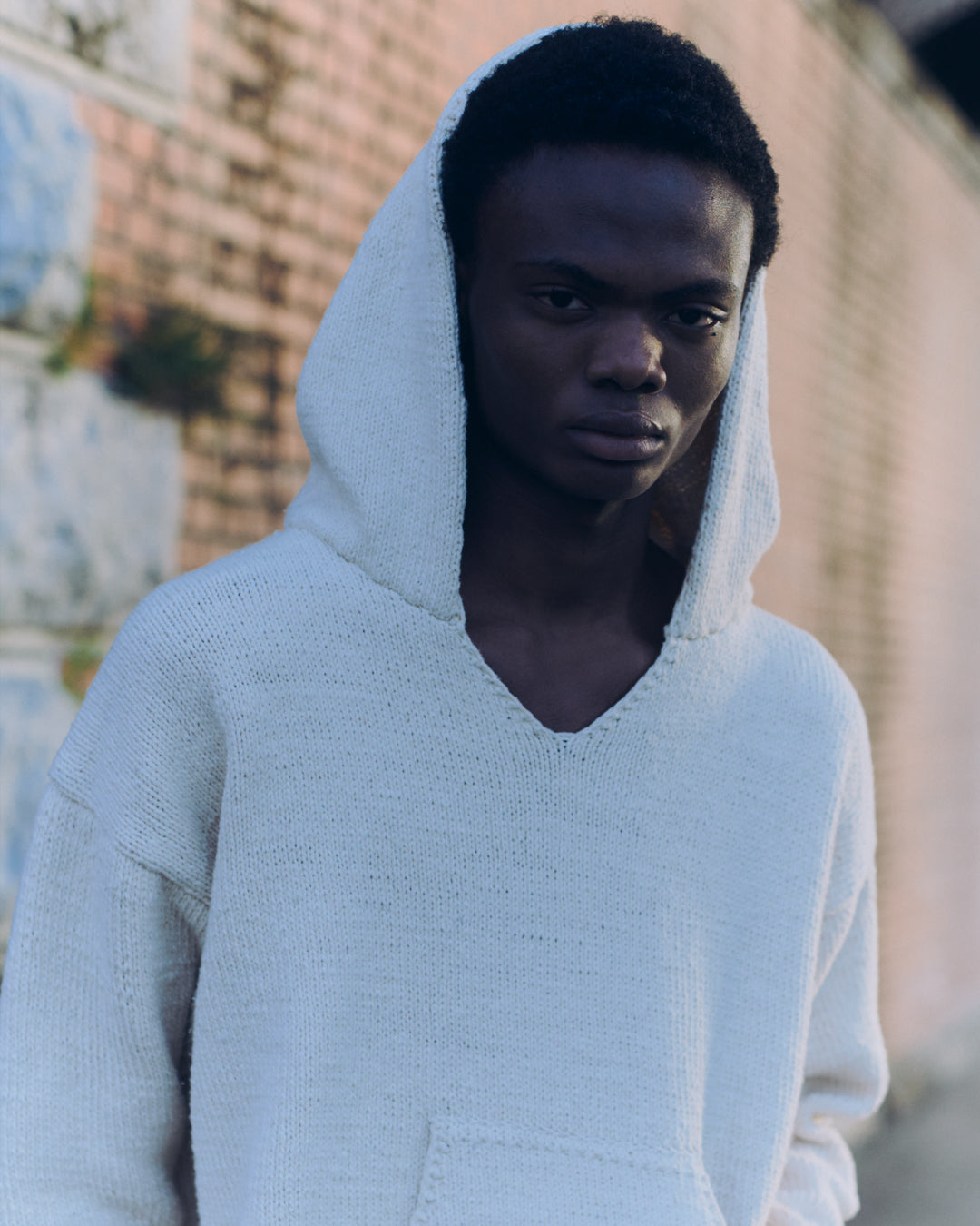 HUNDSPUN KNIT HOODIE, BLACK