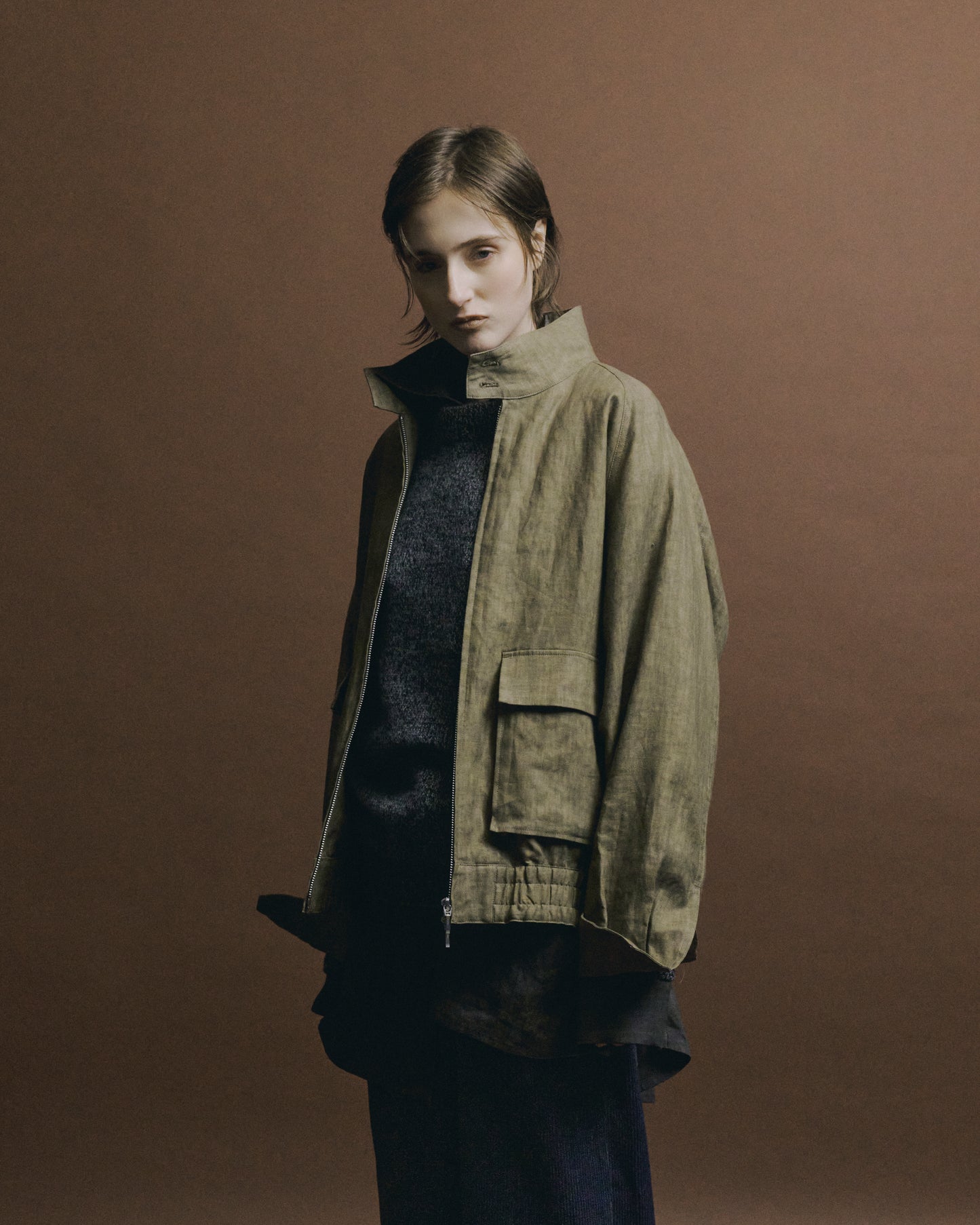 SUMI LINEN N48 BLOUSON, KHAKI