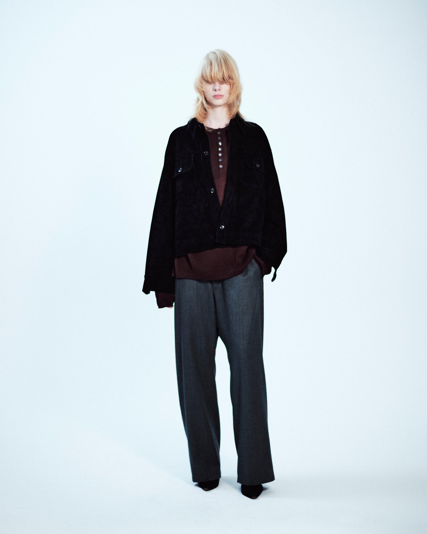 GOAT SUEDE CPO JACKET, BLACK