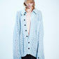 HAND KNITTING MESH SHIRT, STEEL BLUE