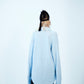 HAND KNITTING MESH SHIRT, STEEL BLUE
